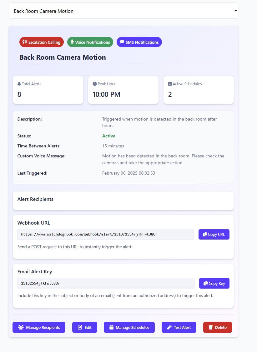 Security camera integration with Watchdog